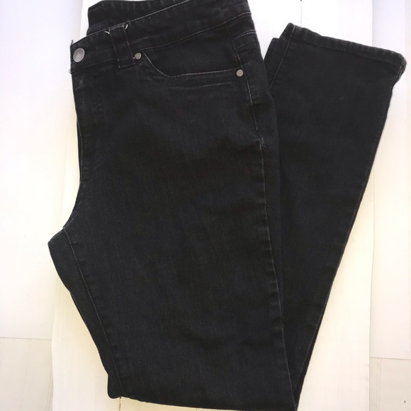 Christopher & Banks Denim - STRETCH DENIM STRAIGHT LEG BLACK SIZE 10